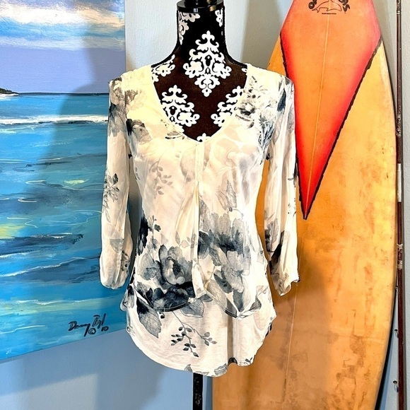 ⭐️Lucky Brand, Beautiful Blue Swirls, Apron Front, Romantic & Soft, Size XS - Picture 5 of 12